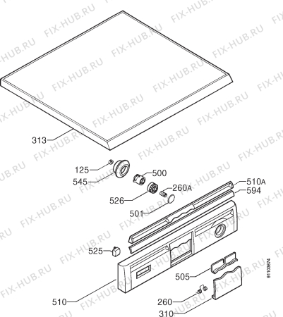 Взрыв-схема посудомоечной машины Zanussi DW917G - Схема узла Command panel 037